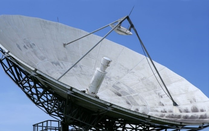 Large satellite dish antenna